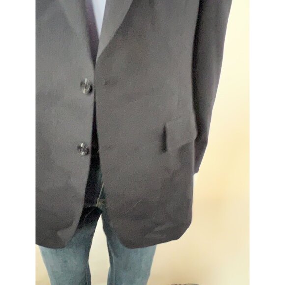 Hart Schaffner & Marx Mens Vintage Navy Blazer 2 Button Notch Lapel Union Made S - Picture 2 of 16